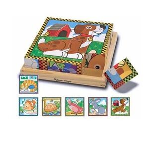 Melissa & Doug Wooden Cube Puzzle 6 Puzzles in 1